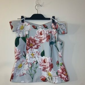 Ted Baker floral off the shoulder blouse